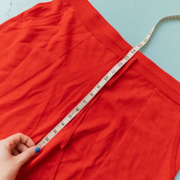 NWT St John Apple Red Wool Blend High Waisted Knit Jogger Pants Size XLarge - Picture 6 of 11